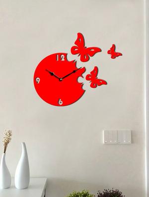 sehaz artworks moon butterfly red_black wall clocks - 12820798 - Standard Image - 2