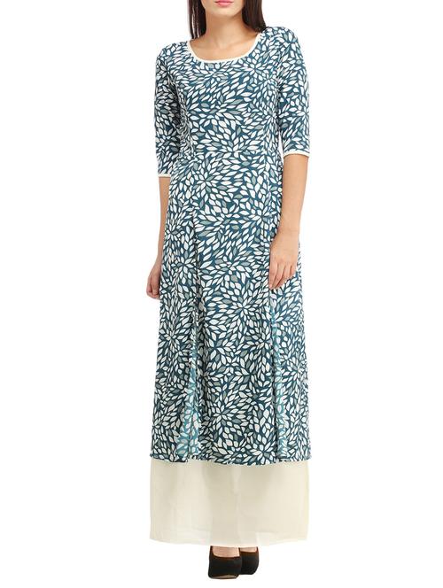 contrast piping front and side slit tunic - 12821683 - Standard Image - 1