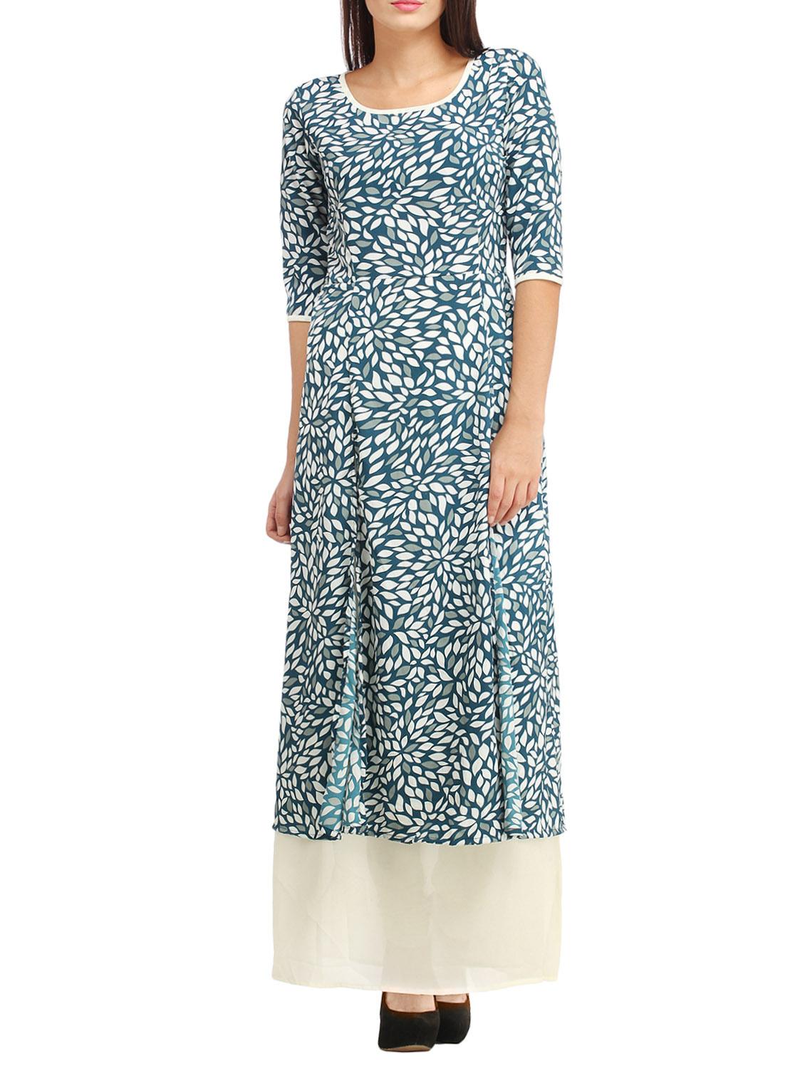 contrast piping front and side slit tunic - 12821683 - Zoom Image - 1