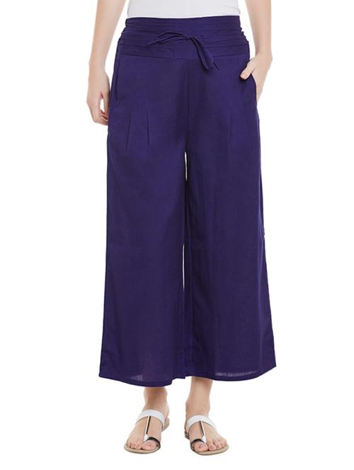 blue cotton palazzo - 12821786 - Standard Image - 1