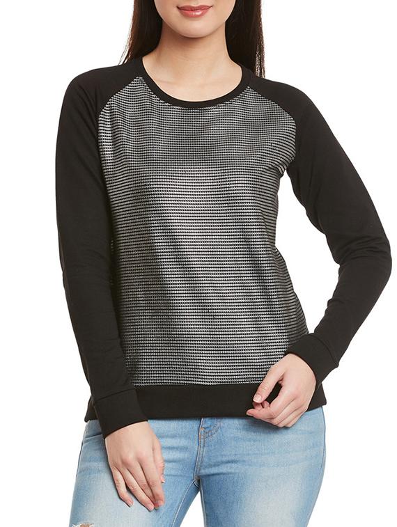 black printed cotton sweatshirt - 12822746 - Zoom Image - 1