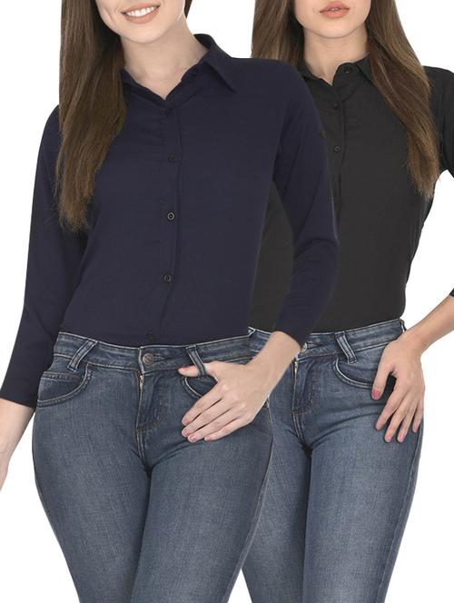 multi colored crepe shirt combos - 12823406 - Very Small Image - 1