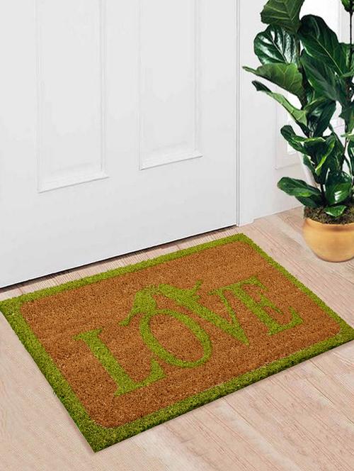 saral home 100% coir made heavy duty anti slip coir mat with rubber backing - 12830644 - Standard Image - 1