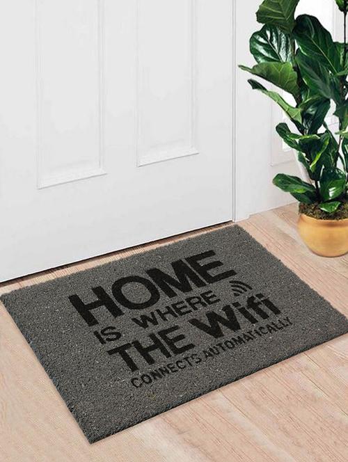 saral home 100% coir made heavy duty anti slip coir mat with rubber backing. size is 40x60 cm. - 12830670 - Standard Image - 1