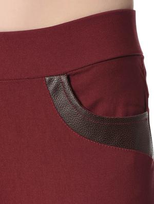 maroon cotton jegging - 12833719 - Standard Image - 5