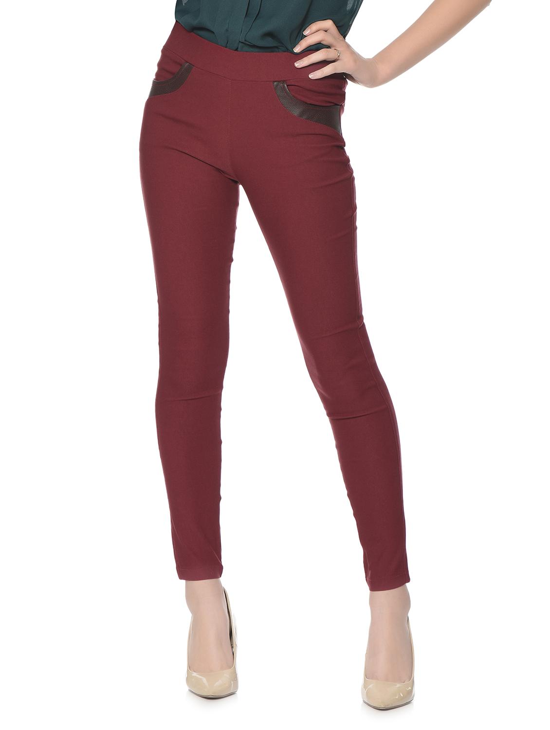 maroon cotton jegging - 12833719 - Zoom Image - 2