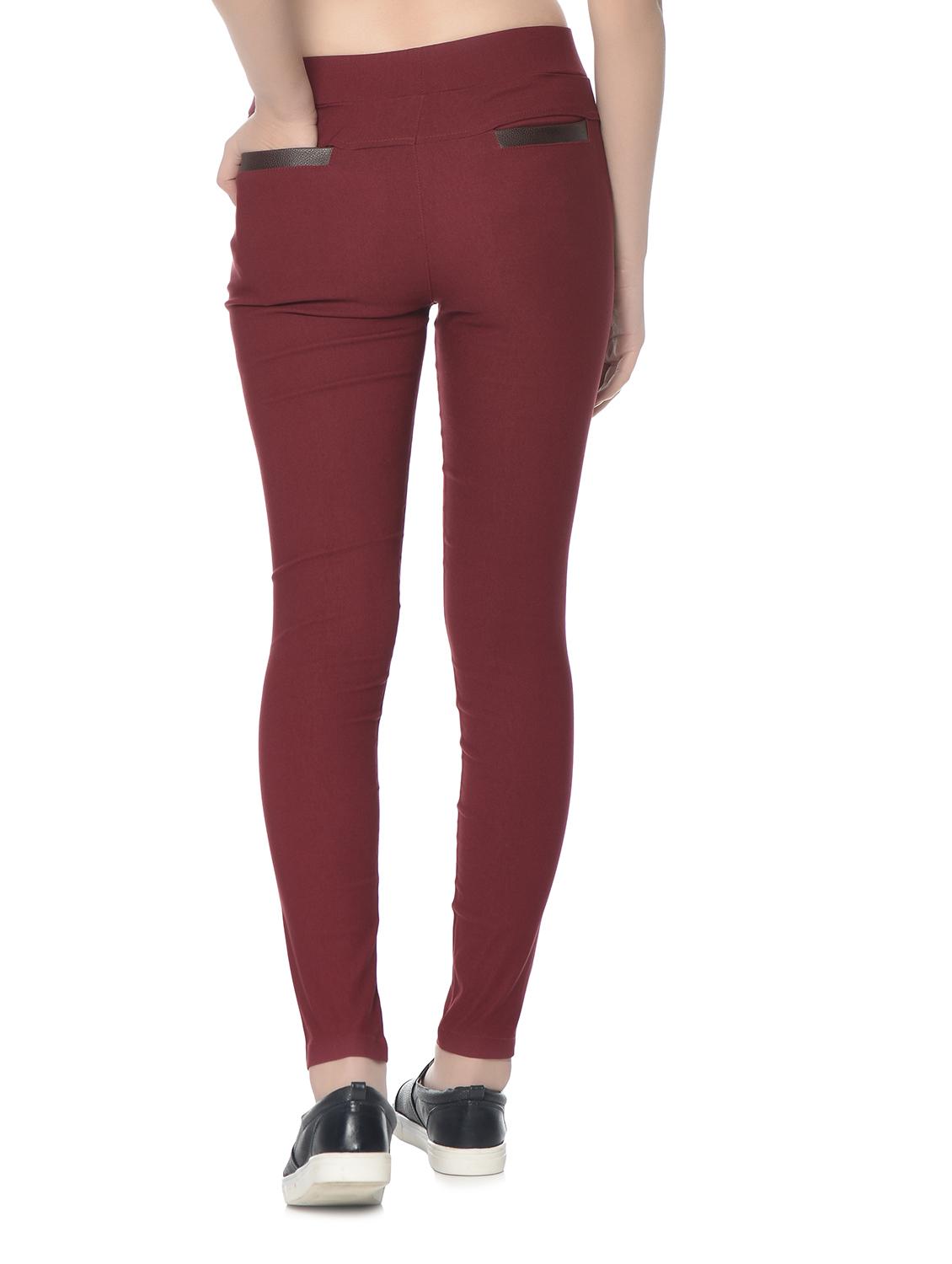 maroon cotton jegging - 12833719 - Zoom Image - 3