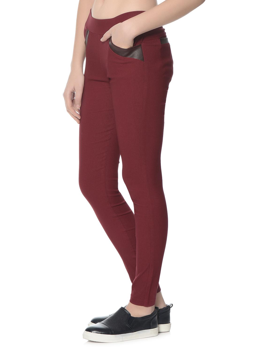 maroon cotton jegging - 12833719 - Zoom Image - 4