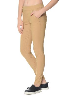 beige lycra jeggings - 12833723 - Standard Image - 3