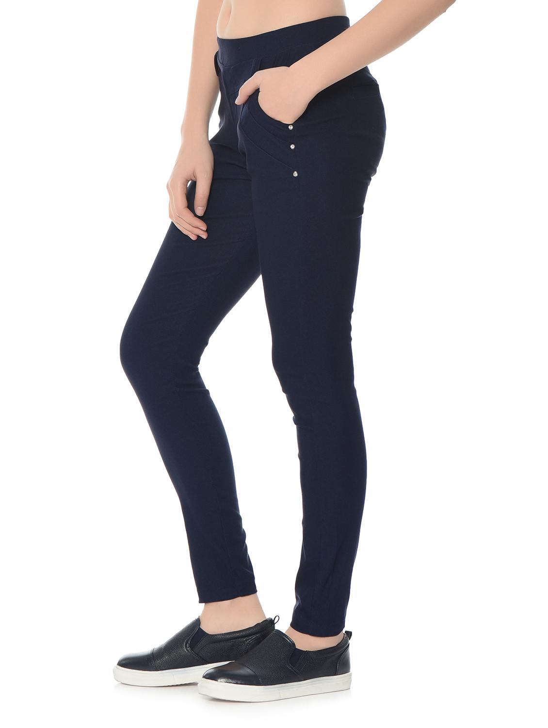 navy blue lycra jeggings - 12833734 - Zoom Image - 3