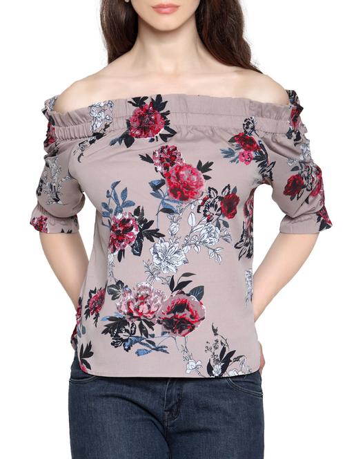 floral off shoulder top - 12836435 - Very Small Image - 1