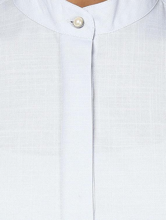 grey cotton regular shirt - 12837591 - Zoom Image - 4