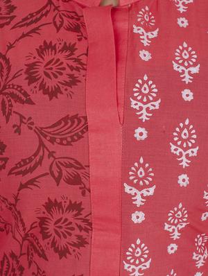 pink cotton straight kurta - 12838434 - Standard Image - 4