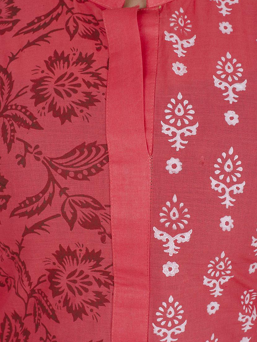pink cotton straight kurta - 12838434 - Zoom Image - 4