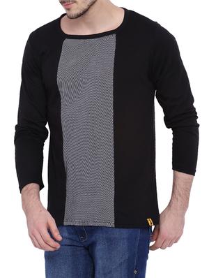 black color block cut & sew t-shirt - 12839326 - Standard Image - 2