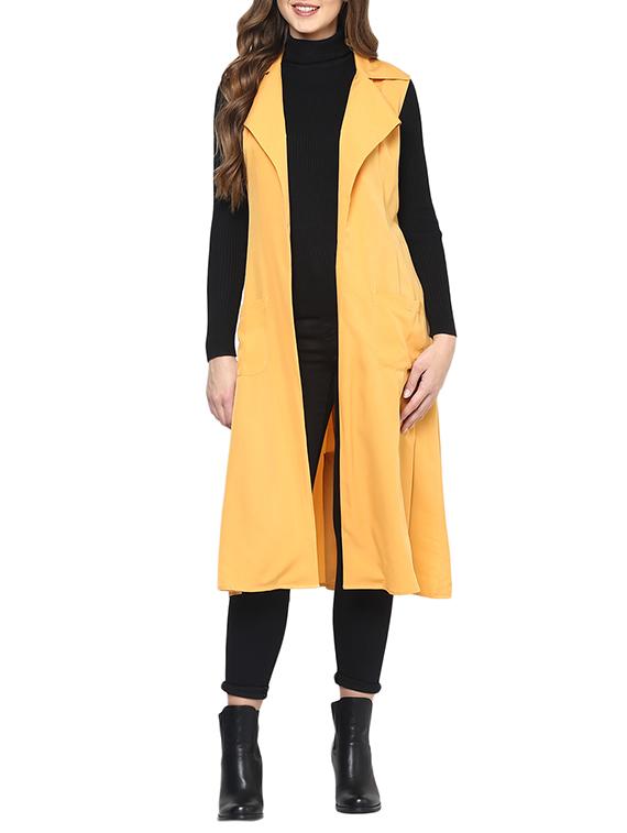 yellow crepe summer jacket