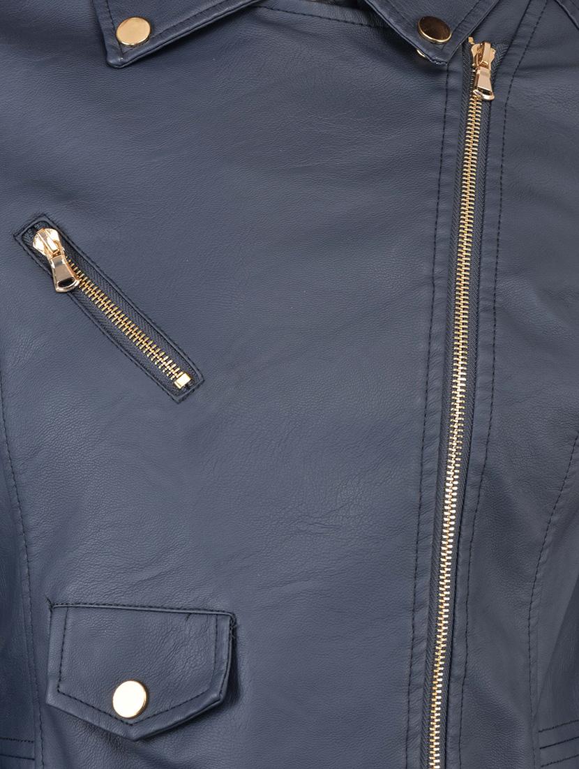 navy blue leatherette jacket - 12840383 - Zoom Image - 4