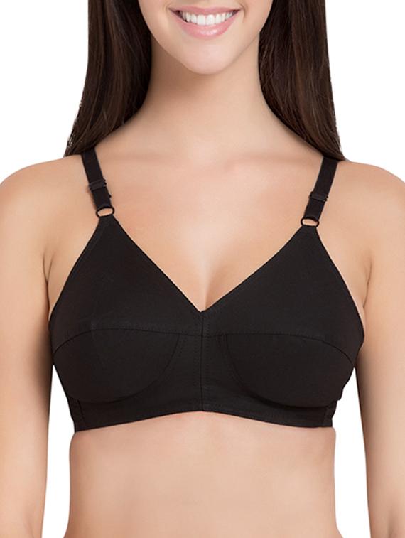 black cotton regular bra - 12843501 - Zoom Image - 1