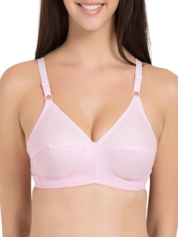 pink cotton regular bra - 12843503 - Zoom Image - 1
