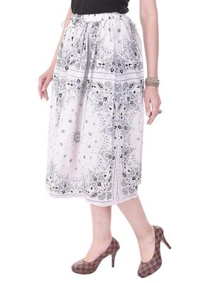 white printed cotton skirt - 12843578 - Standard Image - 2
