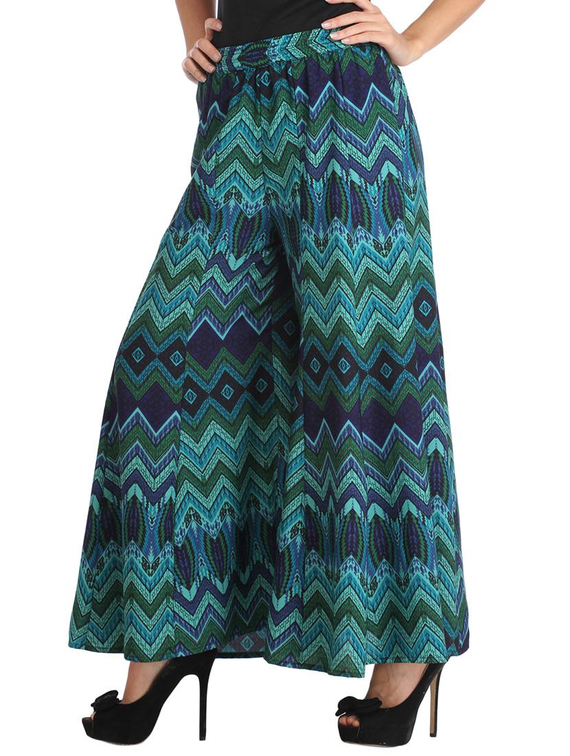 green viscose palazzos - 12843705 - Zoom Image - 2