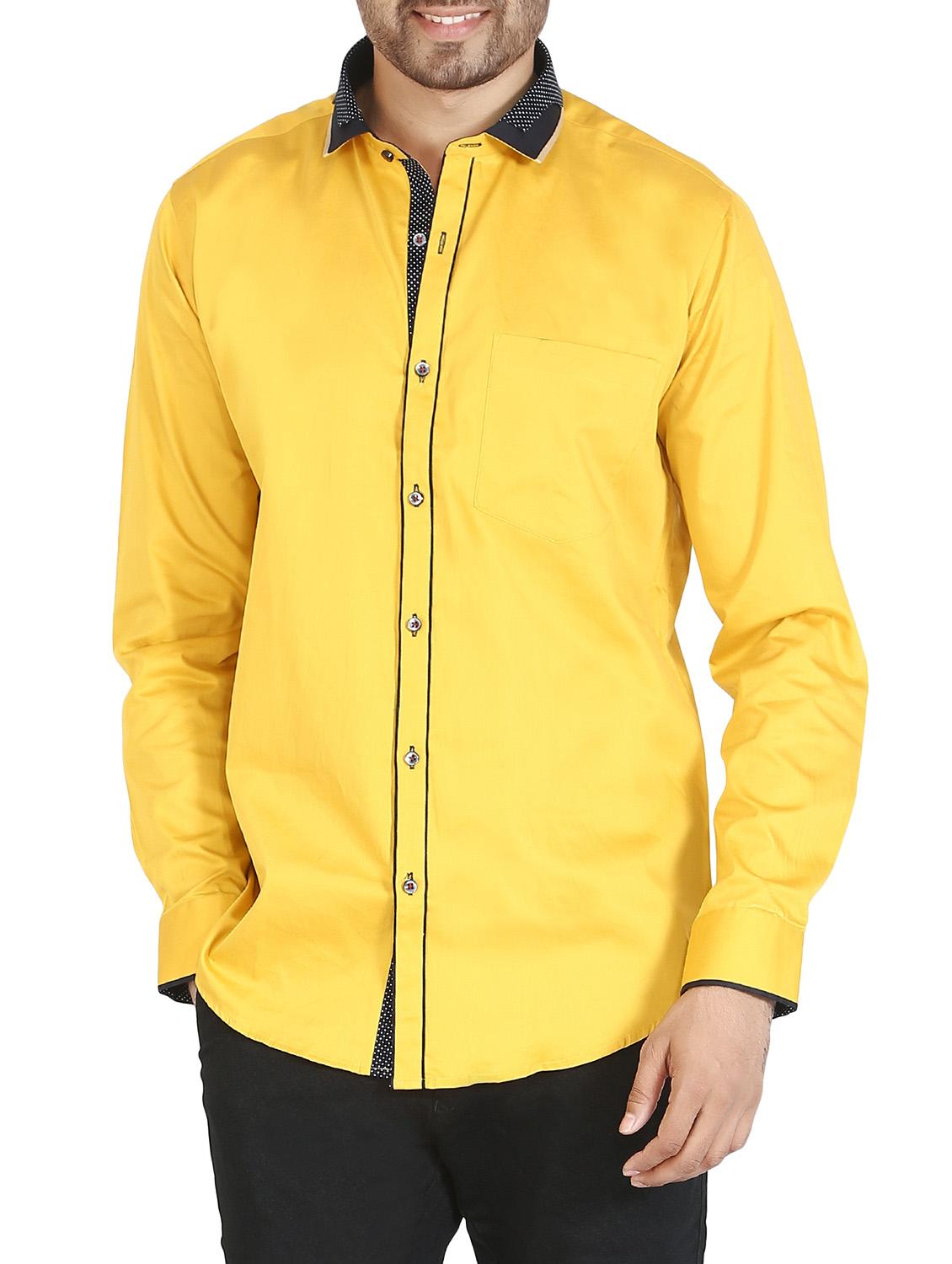 yellow cotton casual shirt - 12844153 - Zoom Image - 1