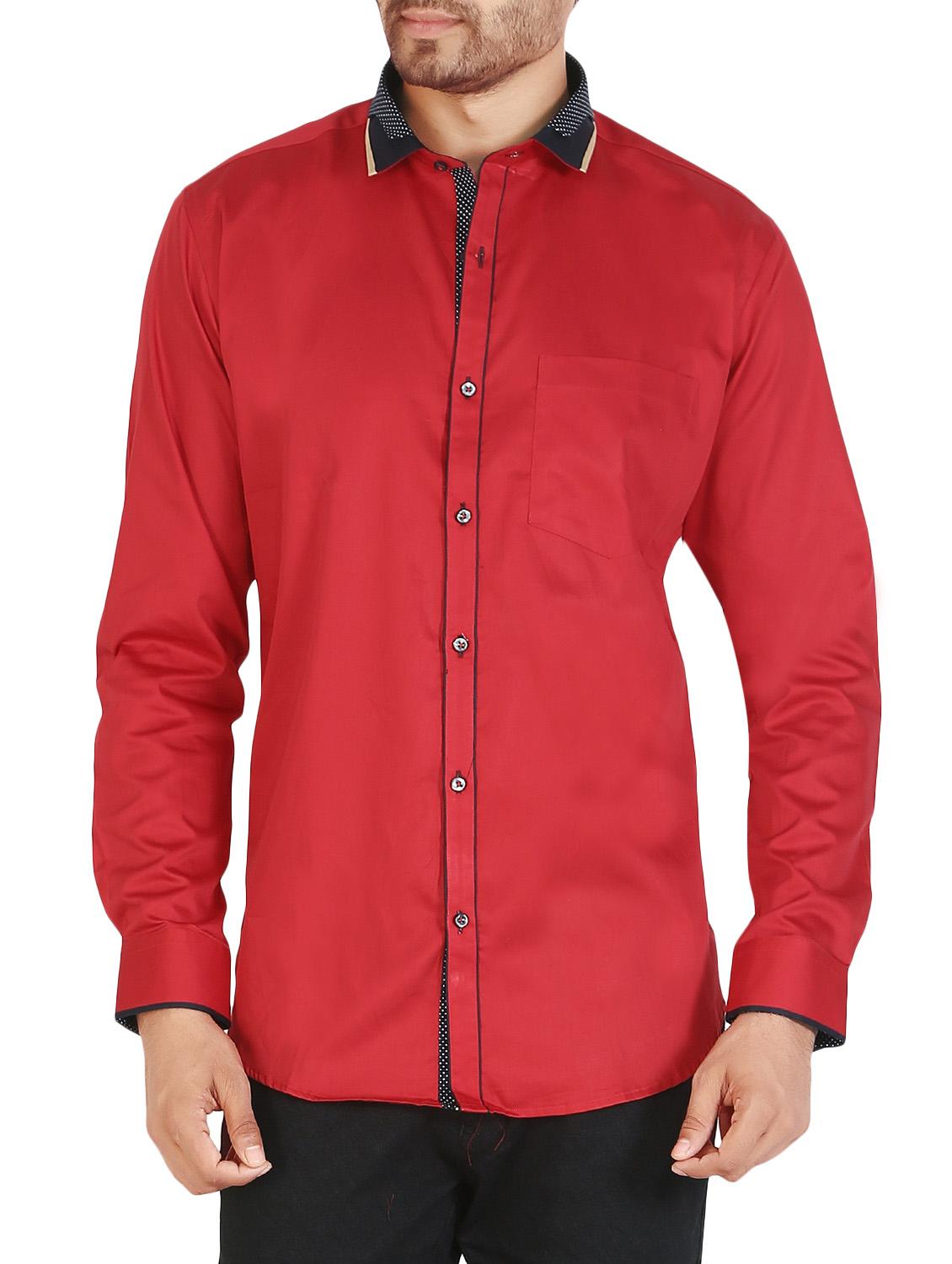 red cotton casual shirt - 12844154 - Zoom Image - 1