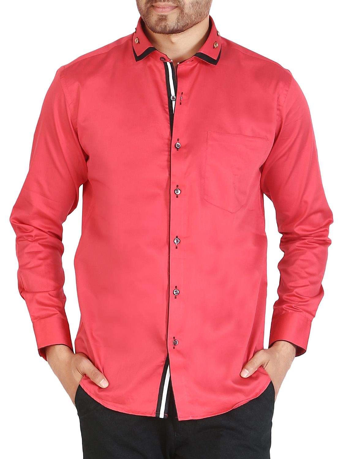 red cotton casual shirt - 12844167 - Zoom Image - 1