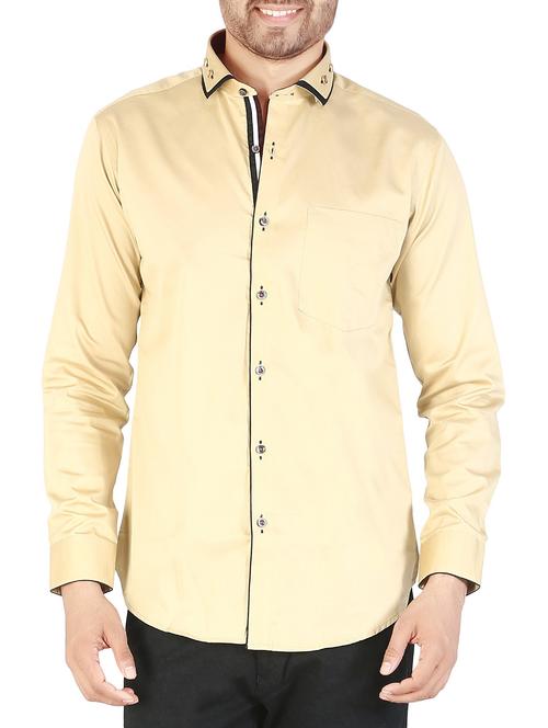 beige cotton casual shirt - 12844170 - Standard Image - 1