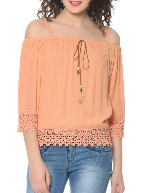 peach rayon top - 12846343 - Standard Image - 1