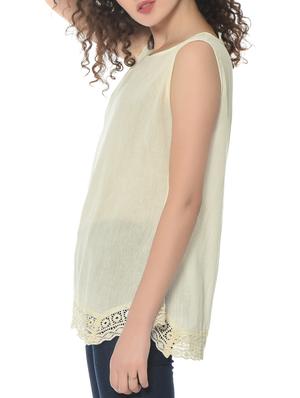 sleeveless lace detail top - 12846346 - Standard Image - 2