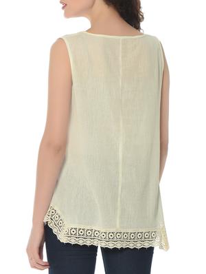 sleeveless lace detail top - 12846346 - Standard Image - 3