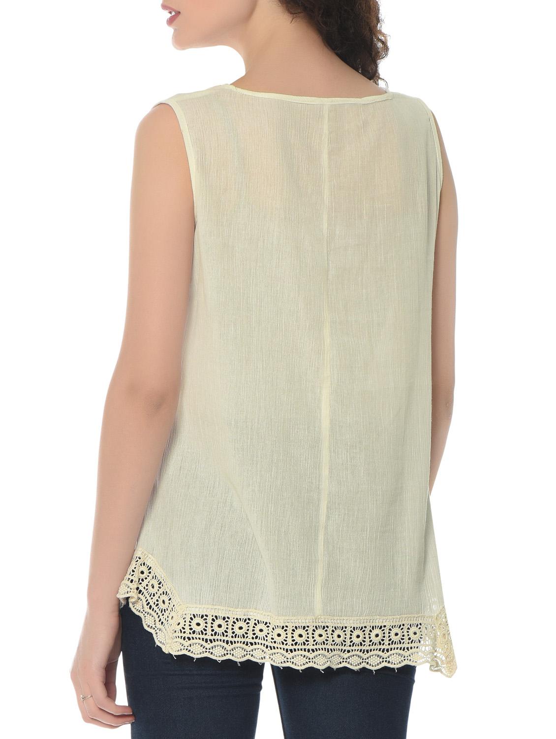 sleeveless lace detail top - 12846346 - Zoom Image - 3