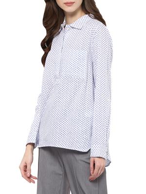 white printed cotton regular tunic - 12846899 - Standard Image - 2