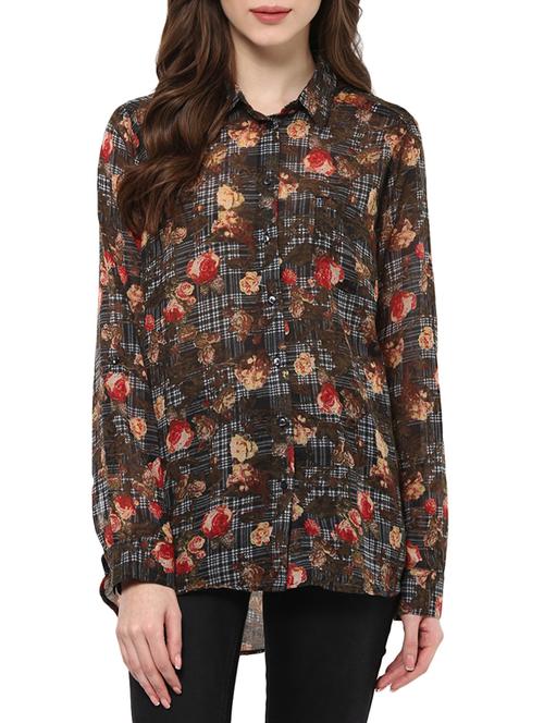 multicolored floral printed cotton regular shirt - 12846920 - Standard Image - 1