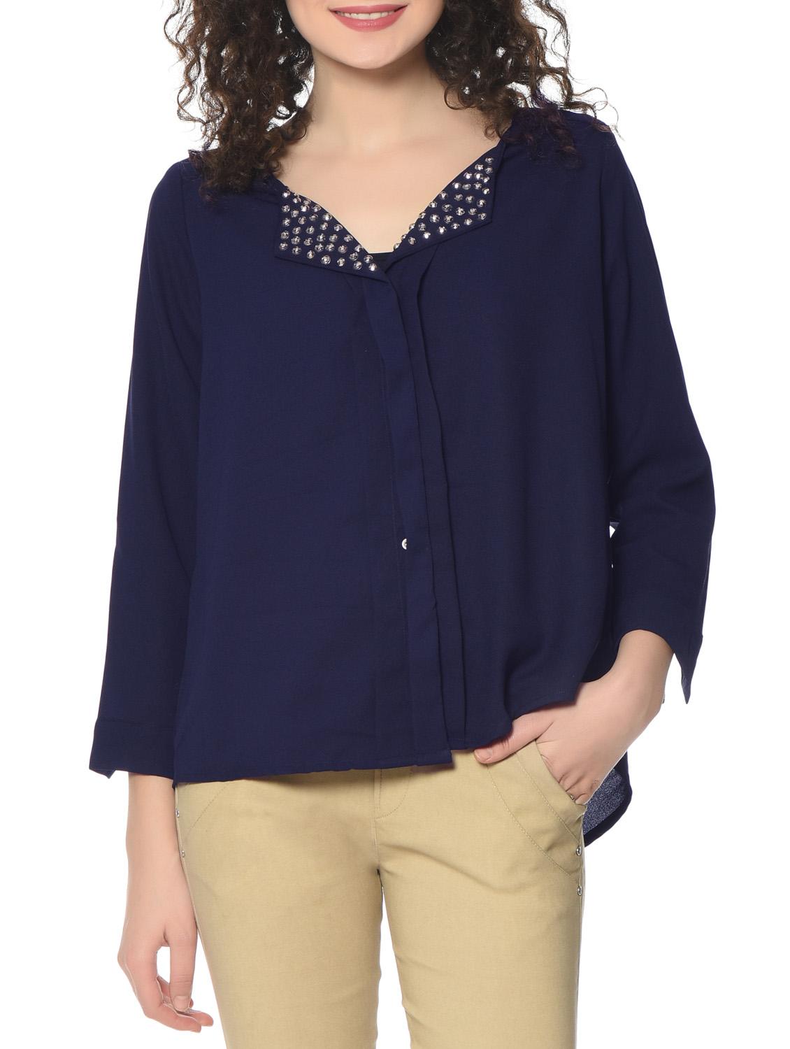 embellished lapel shirt - 12847153 - Zoom Image - 1