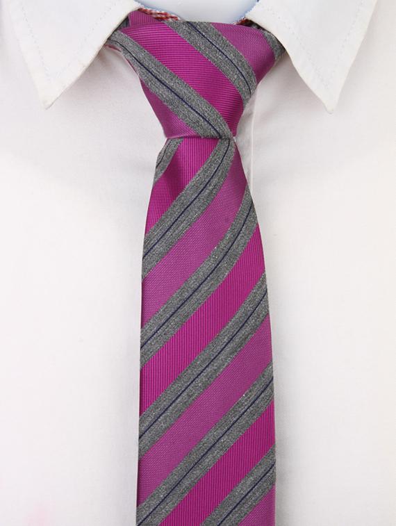 pink & grey cotton tie - 12848239 - Zoom Image - 5