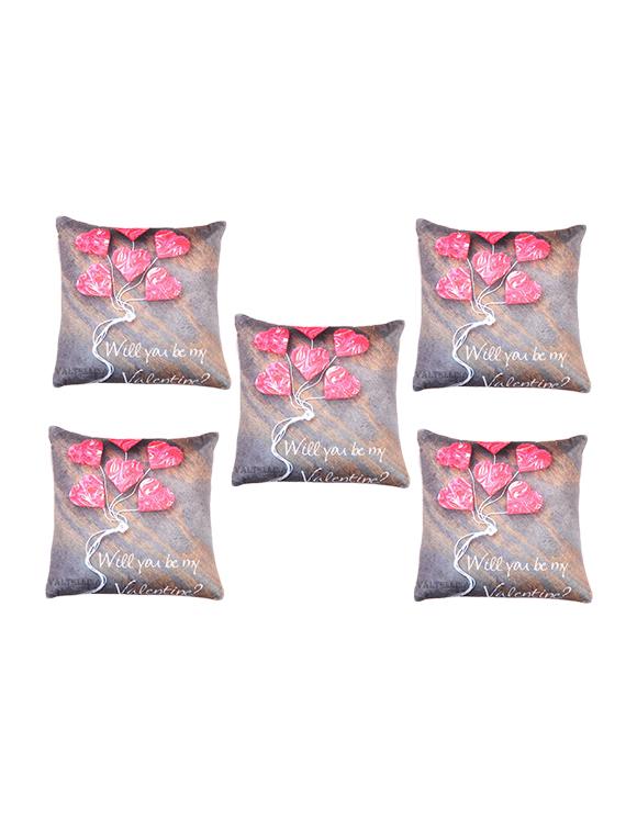 heart print for valentine special cushion cover (set of 5) - 12858052 - Zoom Image - 1