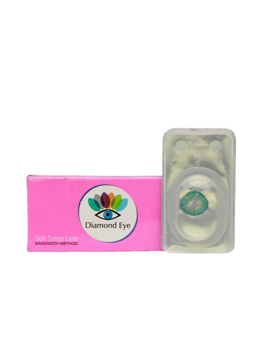 Diamond Eye Monthly DARK GREEN Color Contact Lens Zero Power Monthly Disposable 2 Lenses Pack - 12860077 - Very Small Image - 1