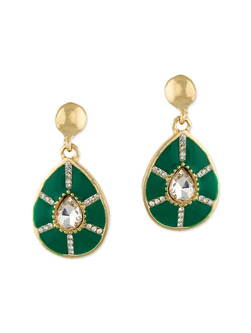 green metal drop earrings - 12866728 - Standard Image - 1