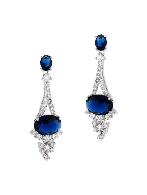 blue metal drop earrings - 12866741 - Standard Image - 1
