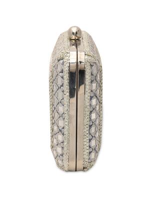 silver polyester mirror work box clutch - 1286762 - Standard Image - 5
