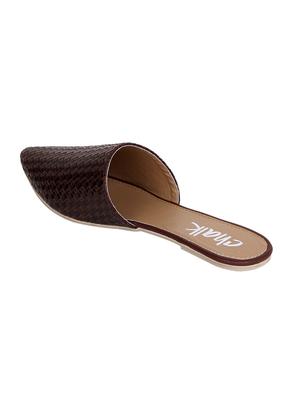 brown faux leather mules casual shoes - 12868582 - Standard Image - 3