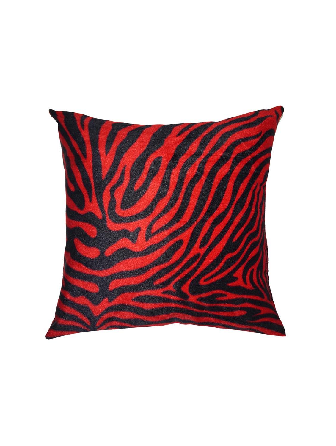 lushomes red zebra skin printed cushion covers (pack of 5) size : 16"x16" - 12868846 - Zoom Image - 2