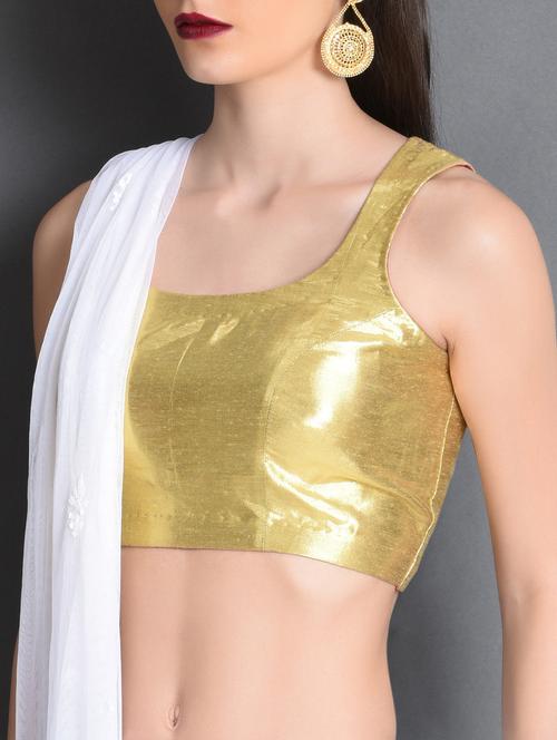 gold sleeveless blouse with tie-up back - 1287347 - Very Small Image - 1
