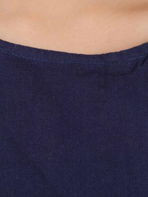 blue khadi long kurta - 12879614 - Standard Image - 4