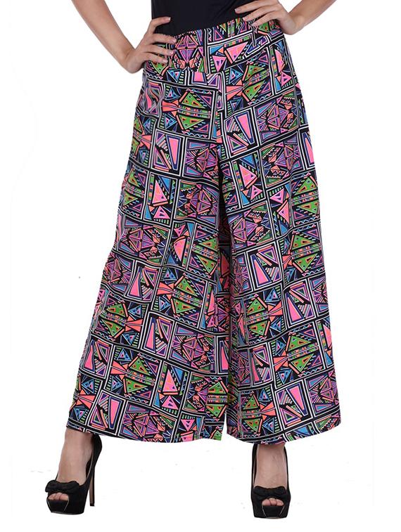 multicolored printed crepe palazzo - 12880200 - Zoom Image - 1