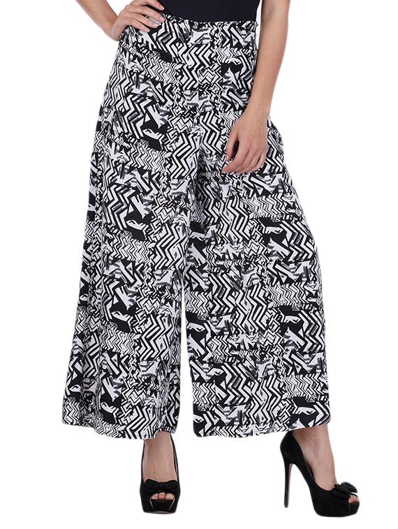 black printed crepe palazzo - 12880205 - Zoom Image - 1