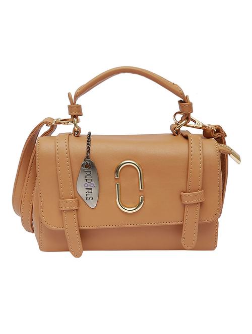 brown leatherette sling bag - 12883049 - Standard Image - 1