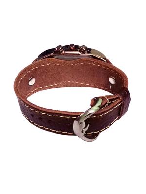 classic analog brown colour genuine leather strap watch - 12884482 - Standard Image - 3